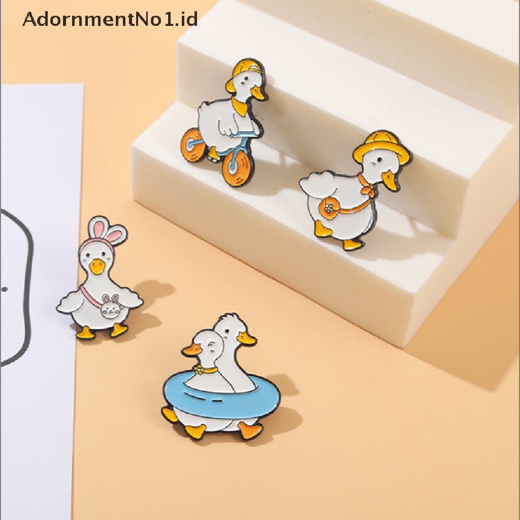 [AdornmentNo1] Hewan Yang Indah Enamel Pin Custom Bebek Angsa Belanja Berenang Bersepeda Bros Tas Kerah Pin Kartun Lucu Lencana Perhiasan Hadiah Untuk Anak [ID]