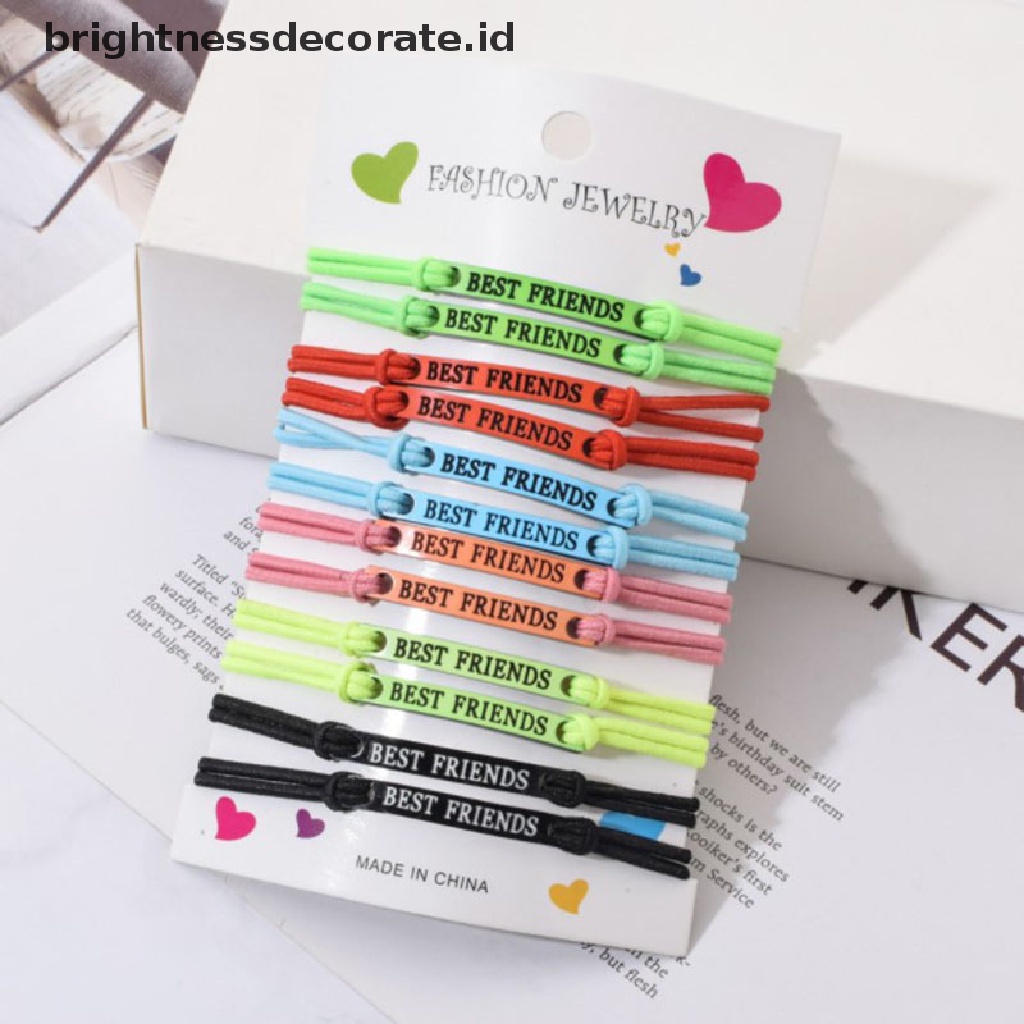 [Birth] 12pcs/set Best Friends Ch Gelang Braided Adjustable Tali Elastis [ID]