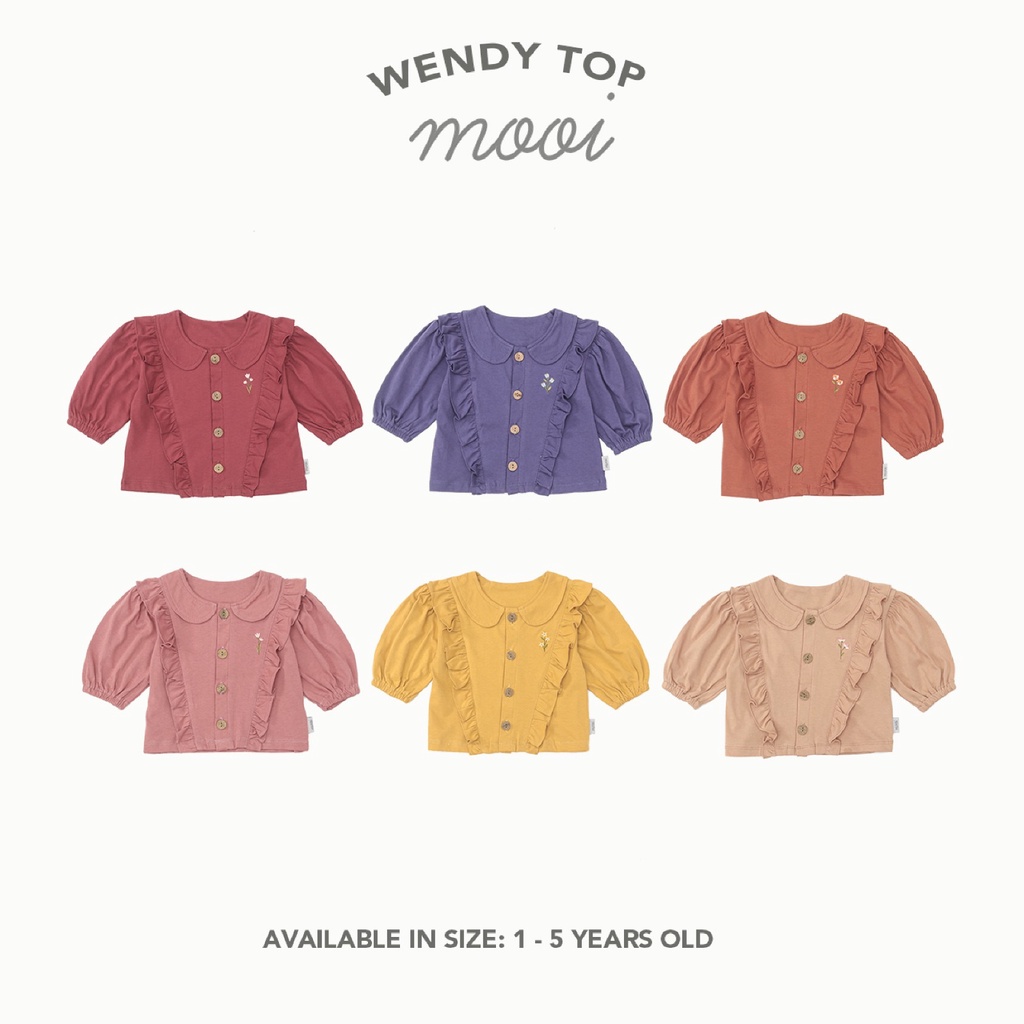 PROMO 7.7 PROMO BAJU LEBARAN MURAH MOOI WENDY TOP 1-5 TAHUN ATASAN ANAK PEREMPUAN LENGAN PANJANG BORDIR FASHION ANAK PEREMPUAN MUSLIM RAYA