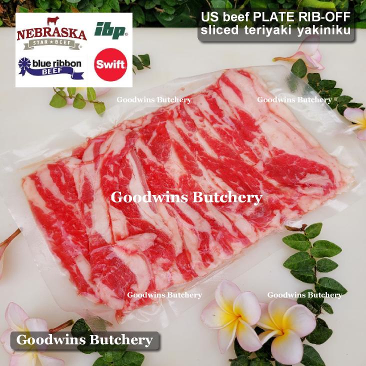 Jual 500g beef SLICE Teriyaki Shabu Yakiniku PLATE RIB-OFF US Nebraska ...