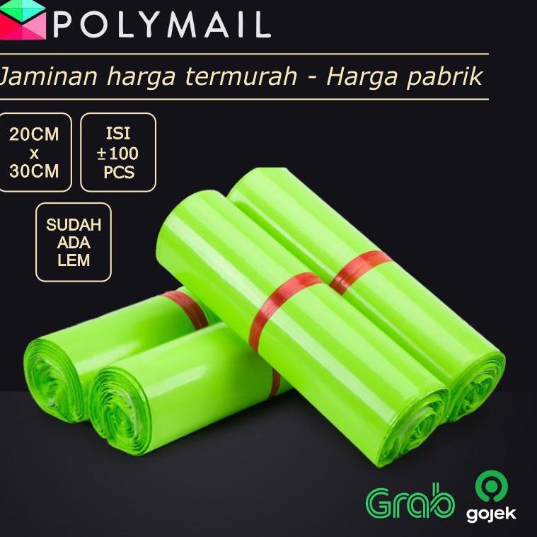 

Import Terlaris POLYMAILER ±100PCS 20x30CM GREEN SEMI GLOSSY PLASTIK POLYMAILER HIJAU 