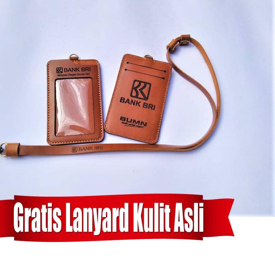 

옷 ID Card Holder BRI Free Lanyard BRI /Name Tag BRI Kulit Asli Hot Sale