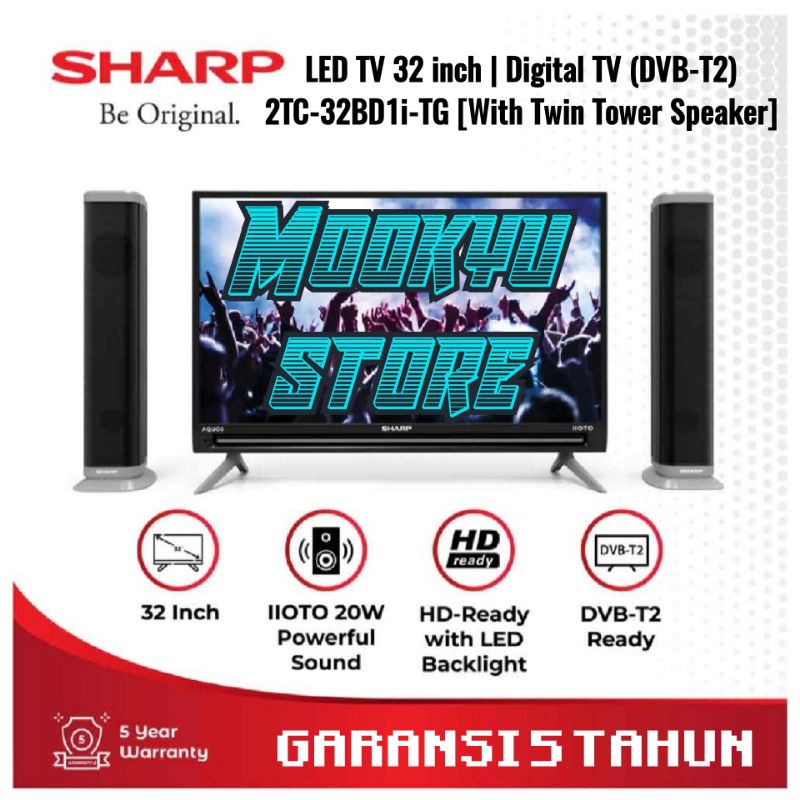 SHARP LED TV 32" Inch 2TC32BD1iTG | 2T-C32BD1i-TG | IIOTO DIGITAL TV New Series 2022