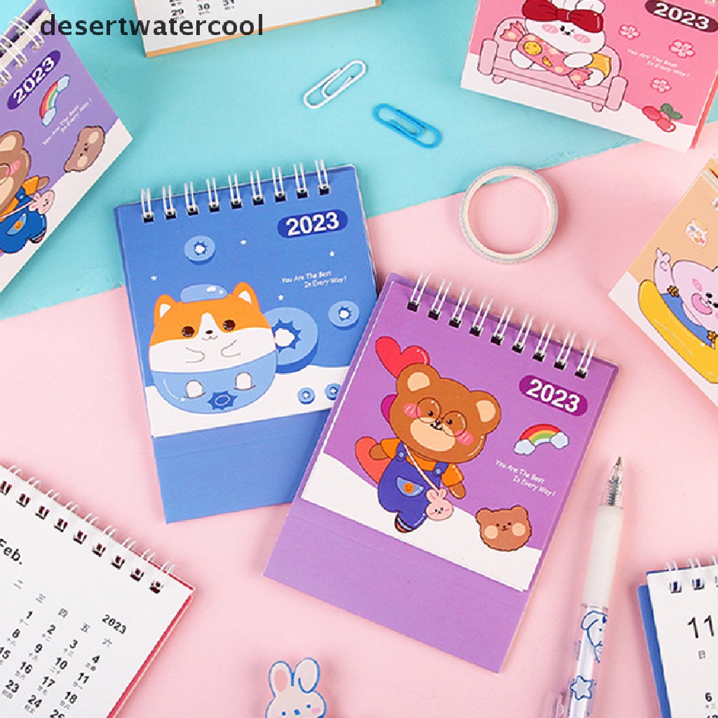 Deid 2023tahun Kelinci Kartun Lucu Kalender Meja Kalender Harian Jadwal Mingguan Planner Agenda Organizer Alat Tulis Halaman Putar Kalender Abadi Martijn