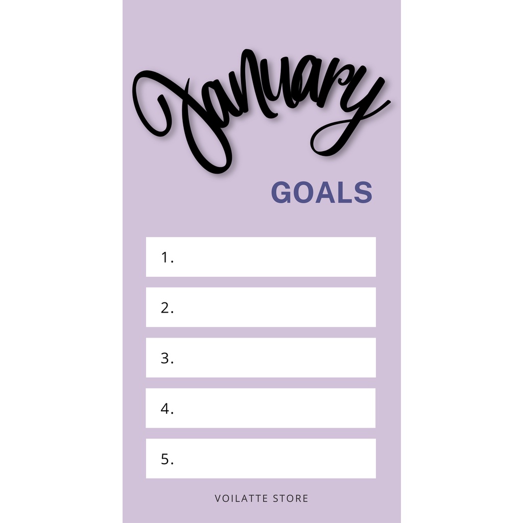 

RKP014 - [48 Lembar] 12 bulan Month List Goals / Planner Dinding monthly Note Goal List Simple