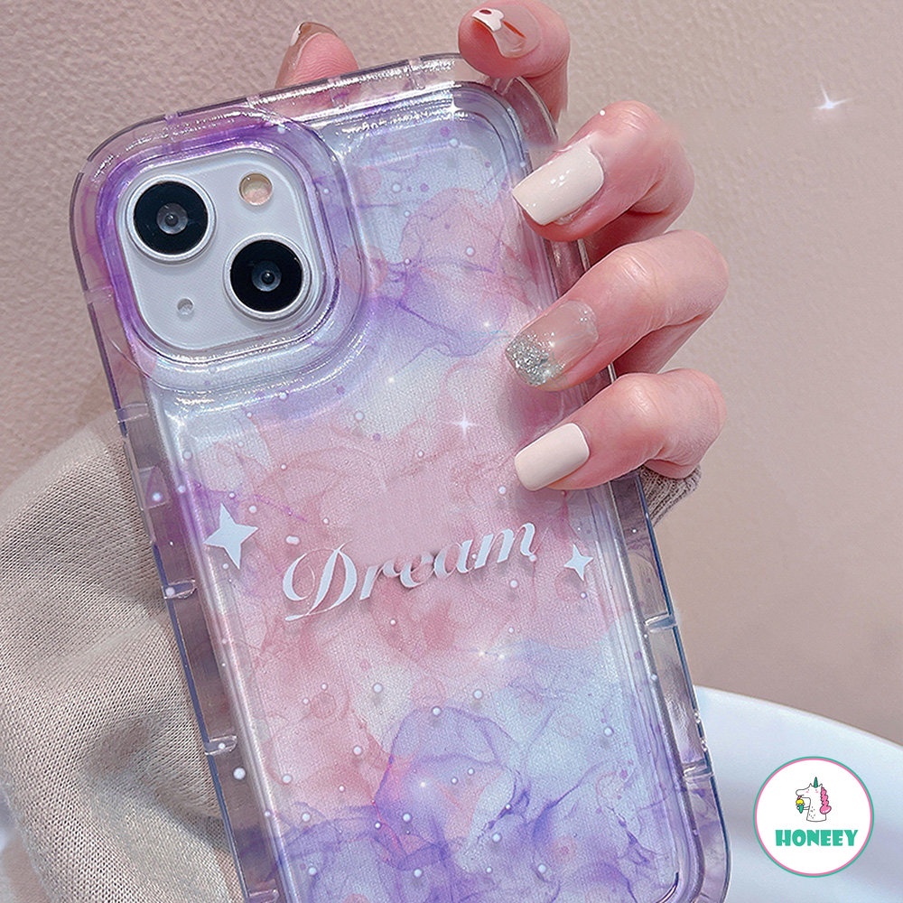 Soft Case TPU Transparan Gradasi Ungu Bintang Bulan Cover IPhone 14 13 12 11 Pro Max