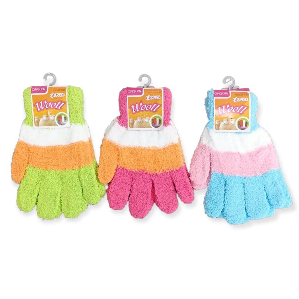 Sarung Tangan Wanita Motor Bulu Wool / Sarung Tangan Wanita Halus Lembut