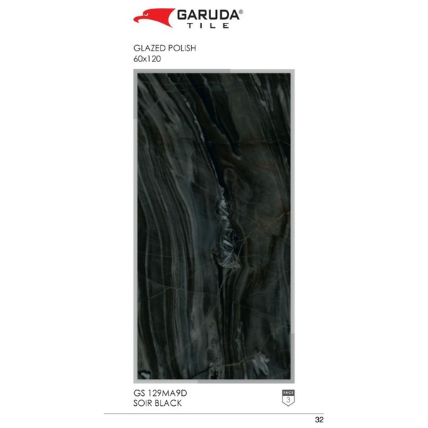 Granite Lantai 60x120,SOIR BLACK/GLOSSY/GARUDA/KW1