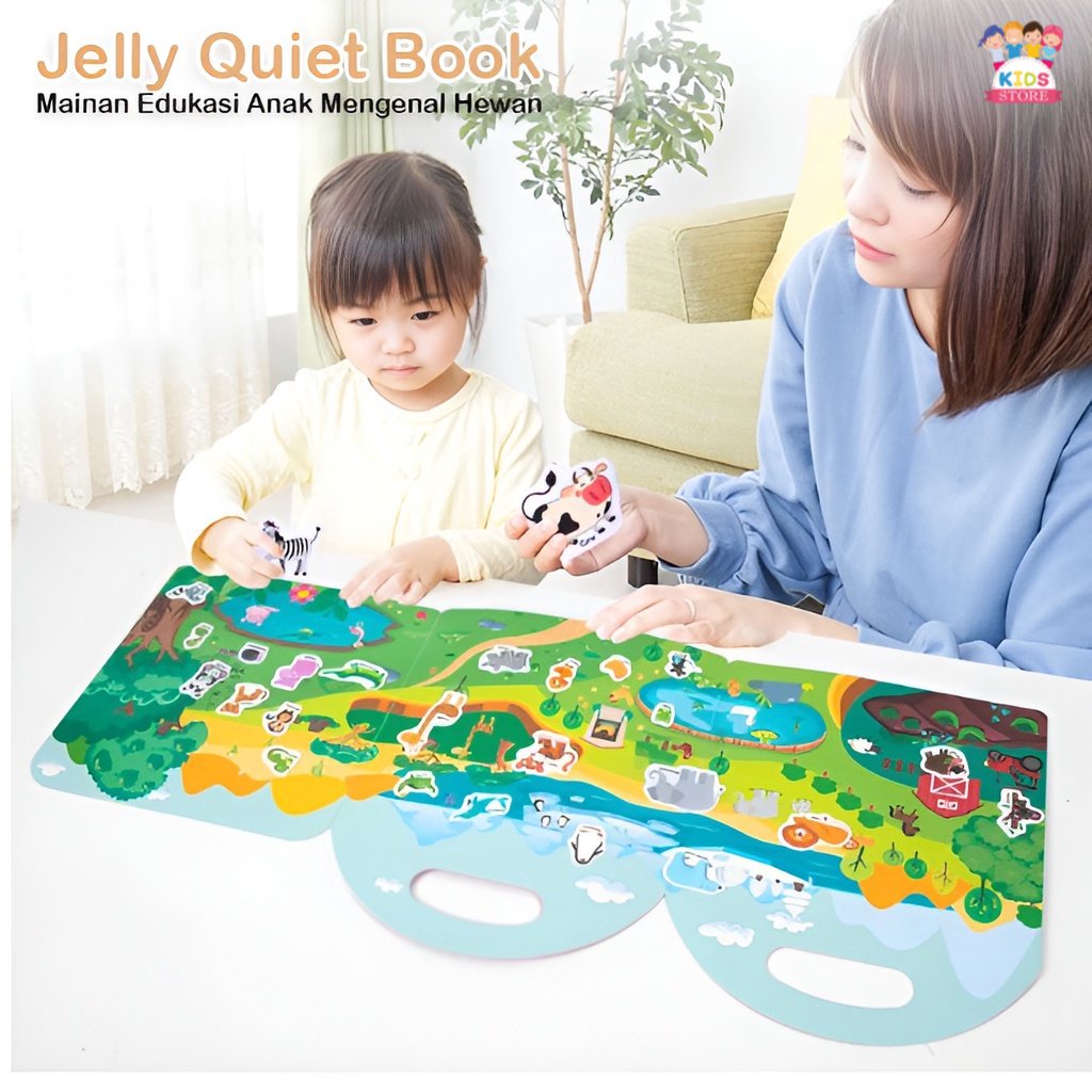 Jelly Quiet Book Diy Stickers | Mainan Buku Stiker Anak Edukasi | Kado Ulang Tahun Anak Cewek | Mainan Edukasi Anak 3-4-5-6 Tahun Cowok