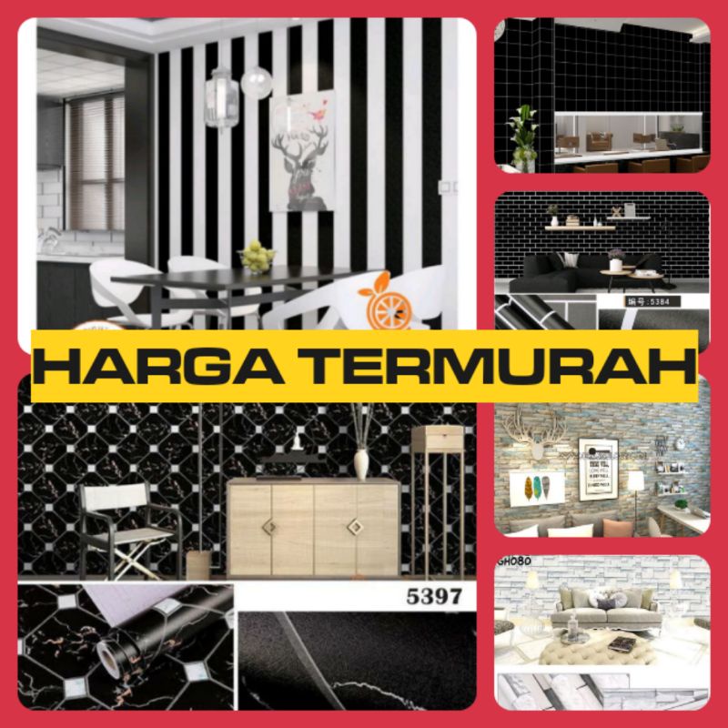 Wallpaper Stiker Dinding Kamar Wallpaper Dinding Ruang Tamu Wallpaper Dinding Hitam Putih Wallpaper 