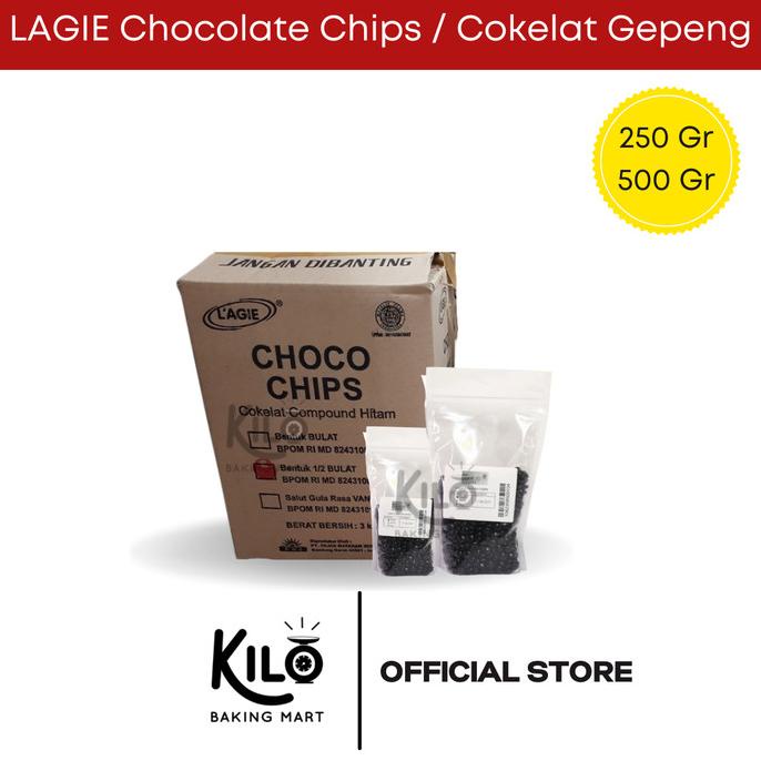 

Choco Chips LAGIE 250 Gr - Choco chip Gepeng - Cokelat Chips 1/2 Bulat