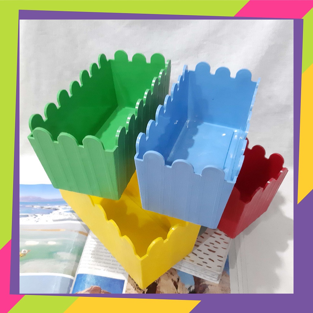 891 [Grosir] Pot bunga plastik warna persegi panjang / Pot bunga tanaman Artificial 8810