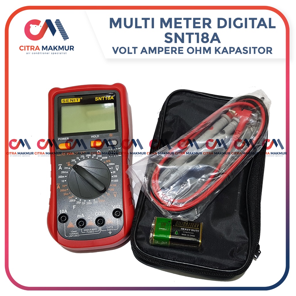 Digital Multimeter Alat Ukur Listrik Setrum Tester Capacitor Multimeter Avometer Multitester Digital DC AC Diode TR SNT18A