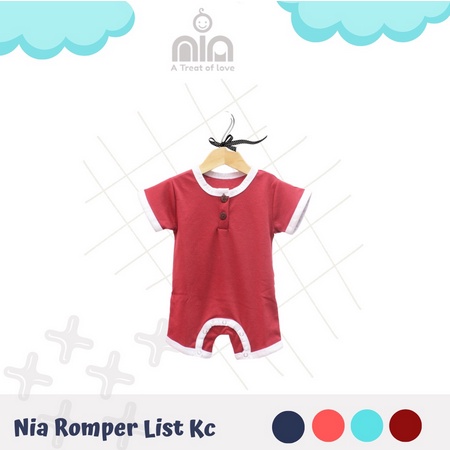 NIA Romper Bayi List Kancing Romper Bayi Perempuan Size 0-3 Bulan