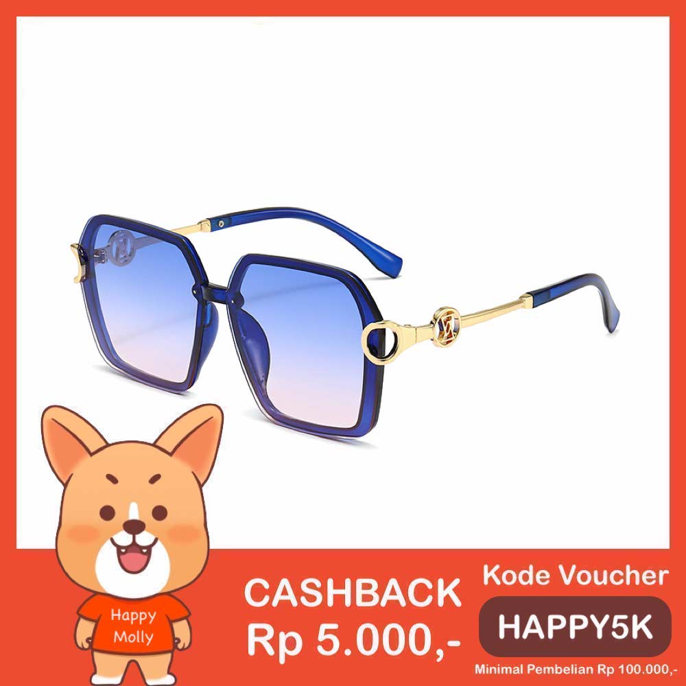 Kacamata UV400 [ Biru ] Anti Radiasi - Sunglasses Wanita Korea - HM8153