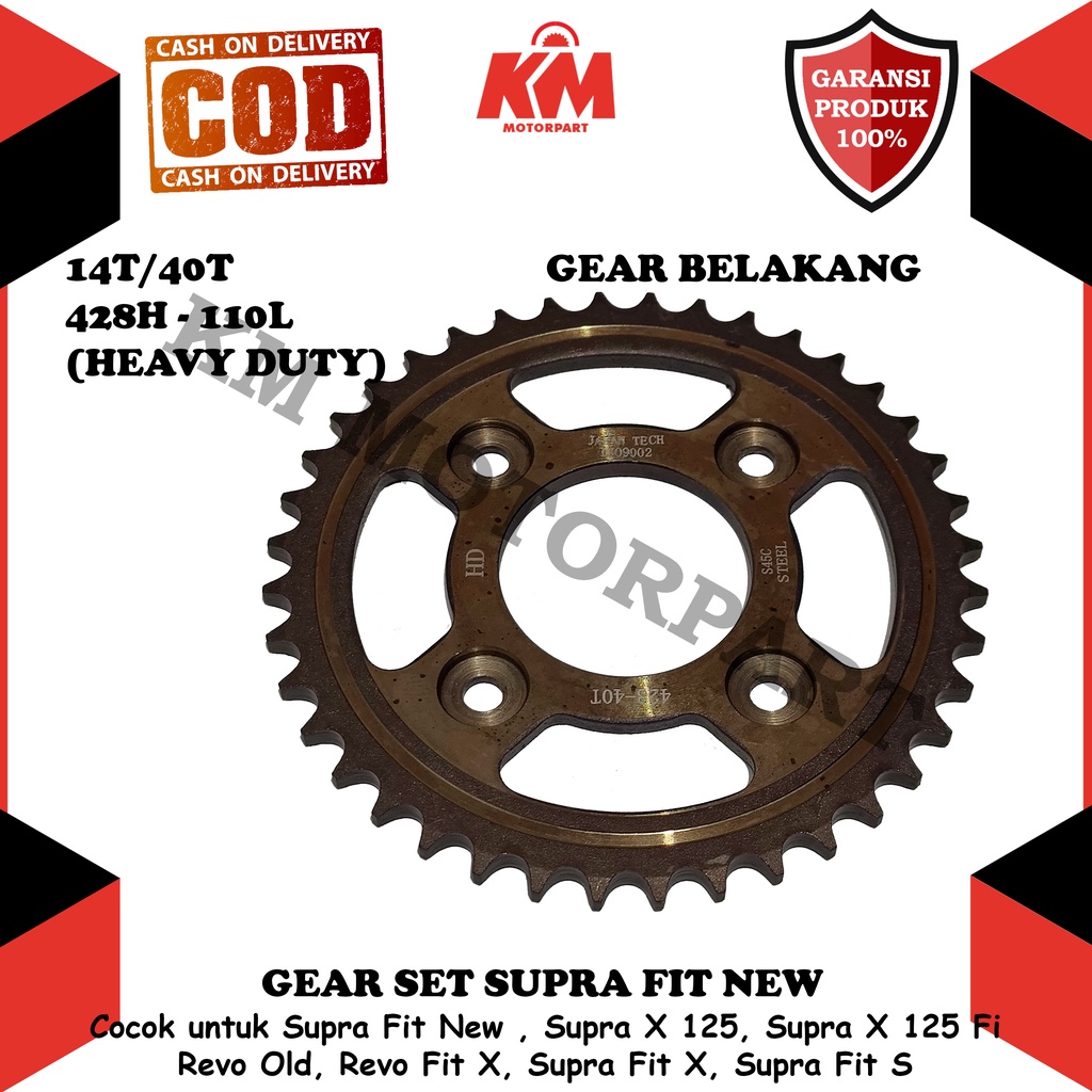 Gear Set Supra Fit New Supra X 125 Revo Old Revo Fit Revo 110 Paket Gir dan Rantai