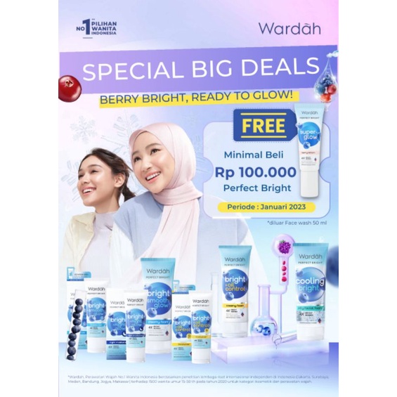 WARDAH PERFECT BRIGHT PAKET ISI 4 GRATIS SERUM