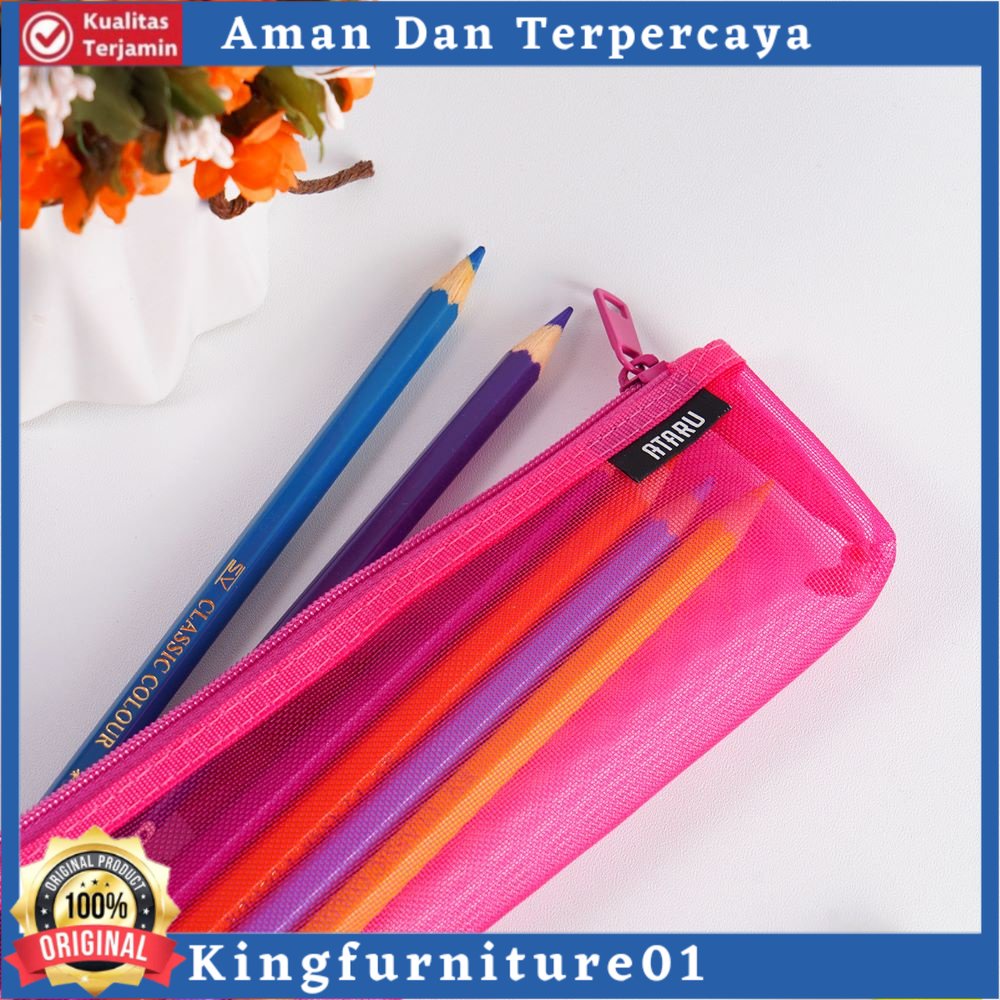 

Ace - Ataru Tempat Pensil Zipper Nylon Mesh 19x5.5x3 Cm - Pink