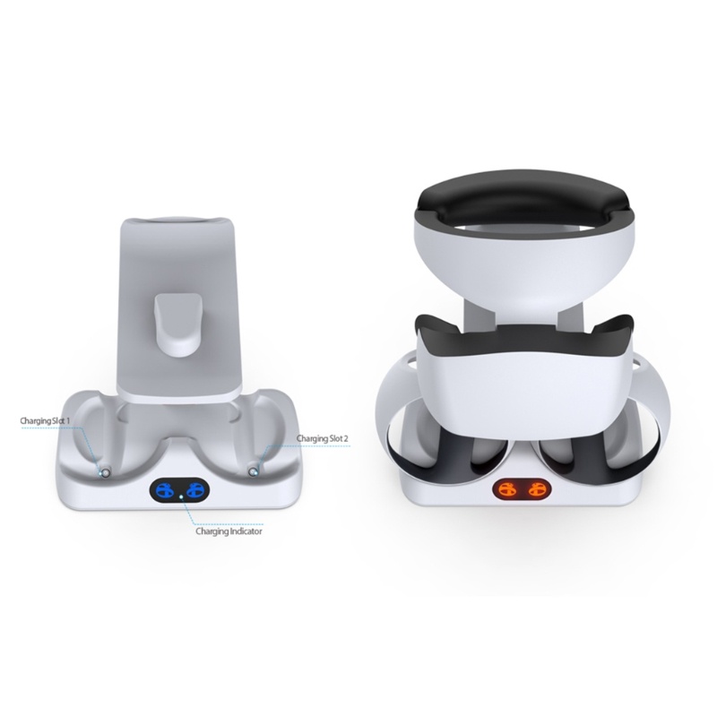 Zzz Virtual Reality Controller Charging Dock Display Rack Untuk PS VR2 Headset Controller Storage Stand Rak Display