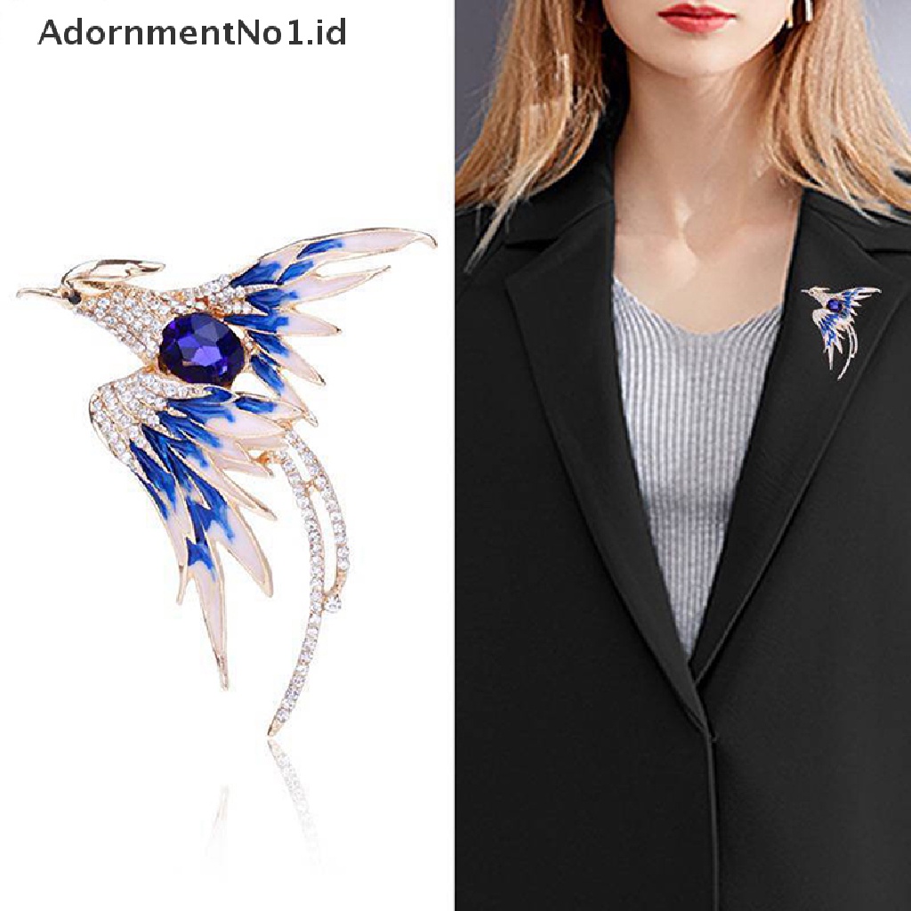 [AdornmentNo1] Pin Bros Burung Phoenix Kristal Fashion Untuk Wanita Hadiah Perhiasan Pesta Perjamuan [ID]