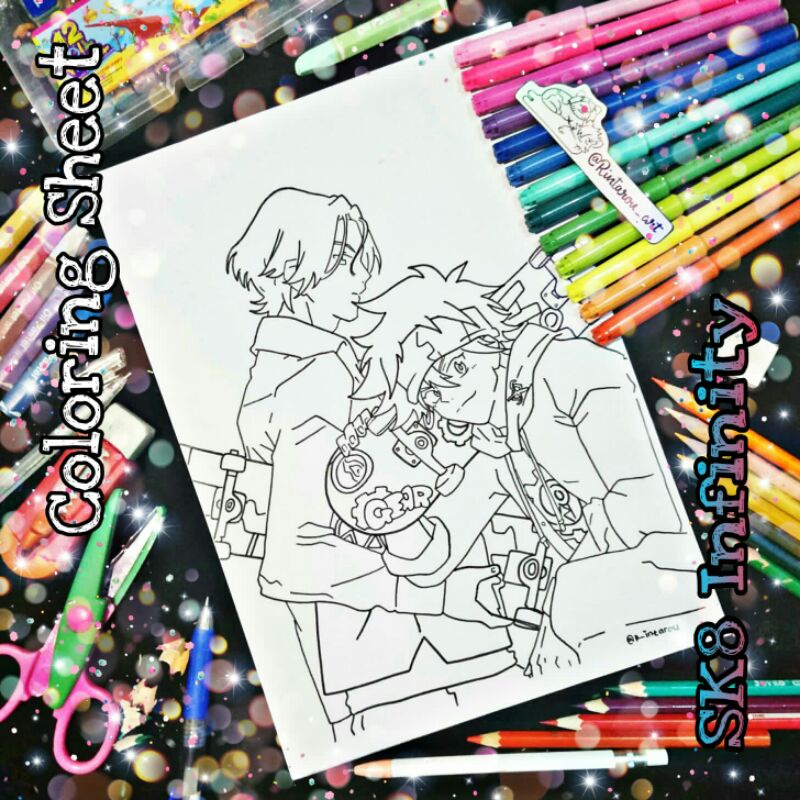

Kertas Mewarnai Anime SK8 Invinity/ Coloring Sheet Anime SK 8 Invinity