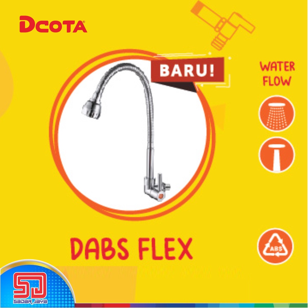 DCOTA DABS FLEX Kran Angsa Flexible Tembok Plastik Keran Cuci Piring Fleksibel Wastafel Wallsink 1/2&quot;