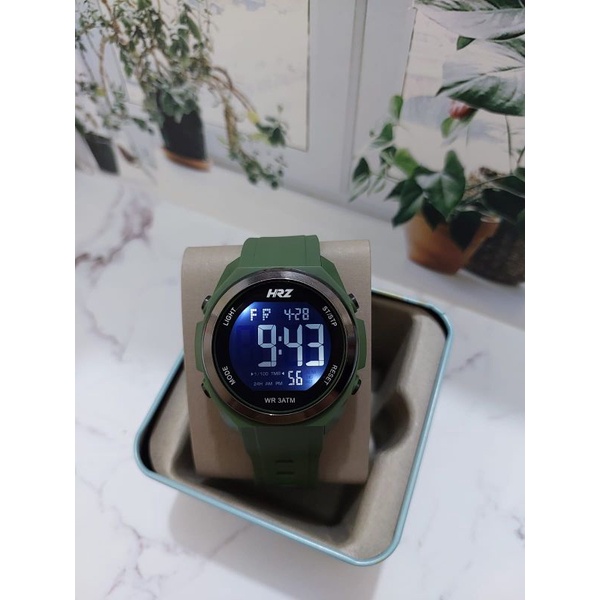 (COD) URB Jam Tangan Original HRZ Digital Tahan Air Rubber Unisex