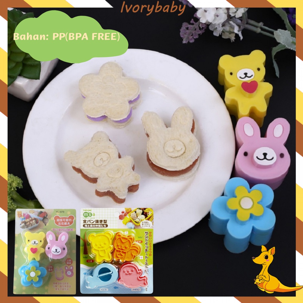 Ivorybaby Set cetakan pemotong kue Cetakan pemotong roti tawar untuk dekorasi dapur