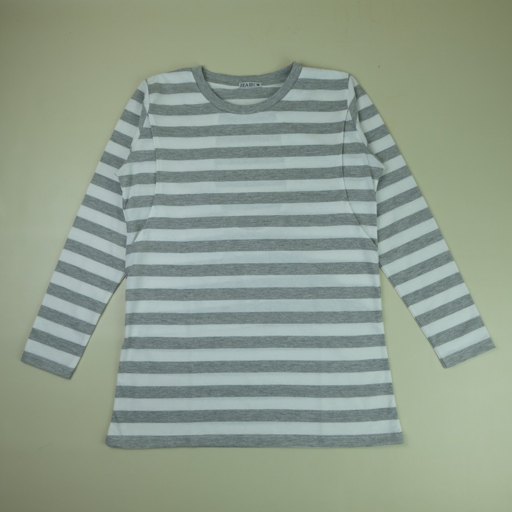 Kaos menyusui garis / baju busui lengan panjang motif stripe bahan cotton combed by Caiskids