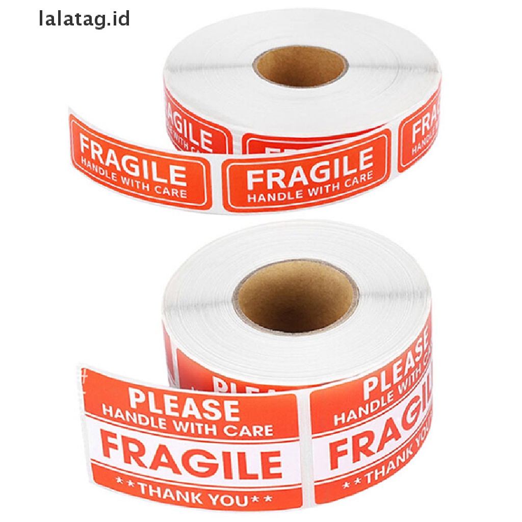 [lalatag] 1000pcs Stiker Fragile Dan Pegangan Dengan Perawatan Untuk Pengiriman Mailing Handle Sticker [ID]