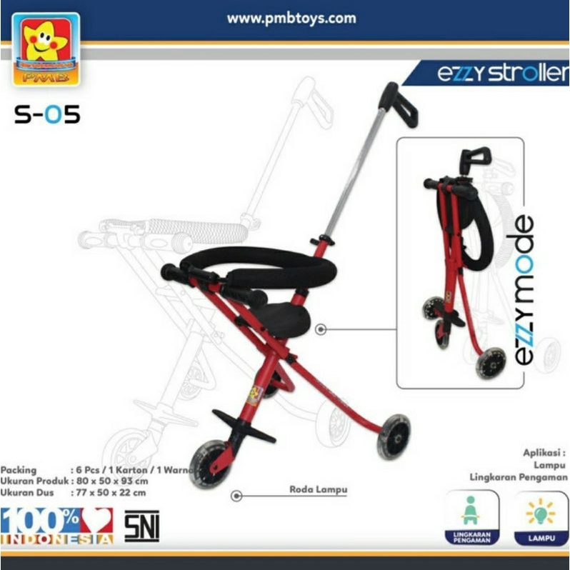 STROLER ANAK PMB EZZY STROLLER S-05 S05 MICRO TRIKE SMART TRIKE EXOTIC SEPEDA ANAK RODA 3 SIMPLE