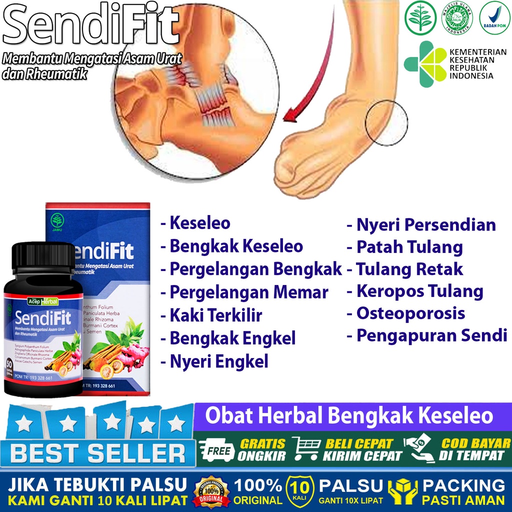 obat keseleo bengkak nyeri engkel keseleo pergelangan tangan dan kaki membengkak merah memar SendiFi