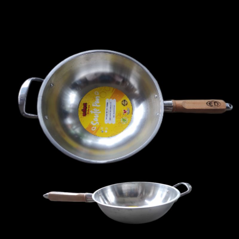 Wajan Sauce Pan Gagang Kayu Tebal 30cm