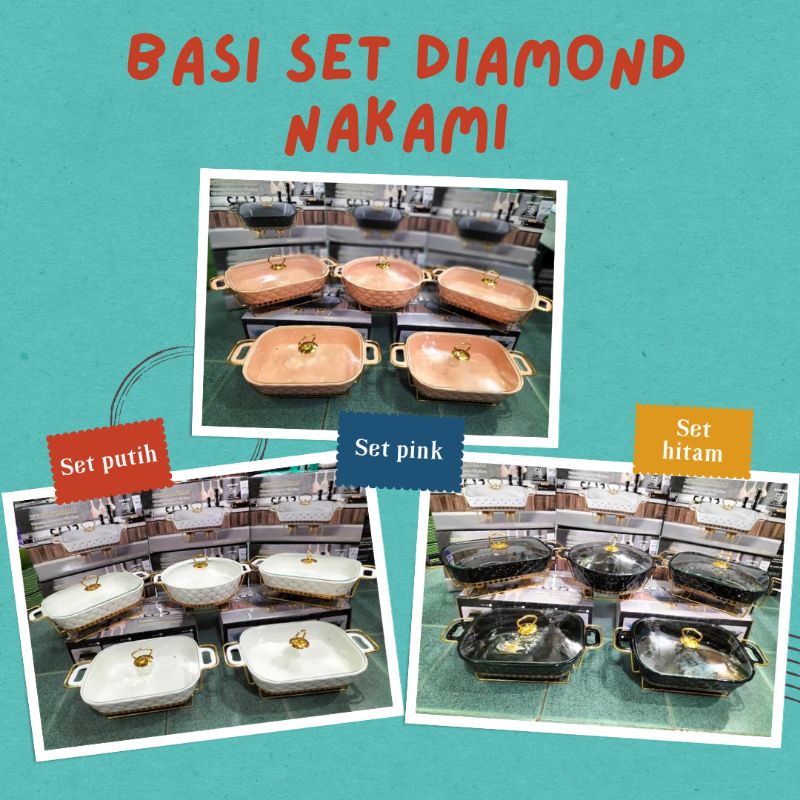 BASI SET DIAMOND NAKAMI prasmanan keramik wadah saji makanan
