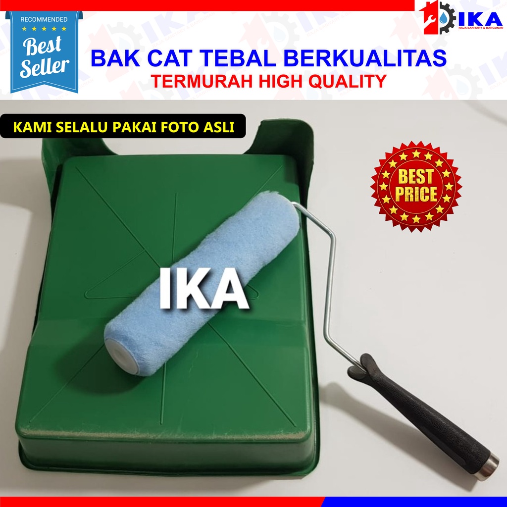 PAKET = BAK CAT BERKUALITAS BAGUS DAN TEBAL TIDAK MUDAH PECAH &amp; KUAS ROLL BULU TEBAL / PAKET NGE CAT HEMAT KUAS ROLL COPOT 9 INCH DAN BAK CAT KAKI LUAR KUAT CAT TEMBOK RUMAH PINTU MURAH