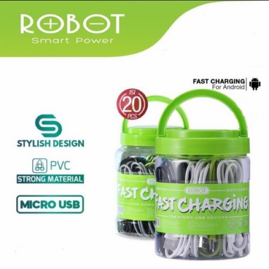 Robot RBM100s Kabel Micro Usb 2A 100 CM - Robot Kabel Charger Data 1m