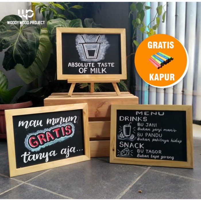 

Paja Papan Tulis Kapur 20X30Cm Blackboard Mini Chalkboard Papan Tulis Papan
