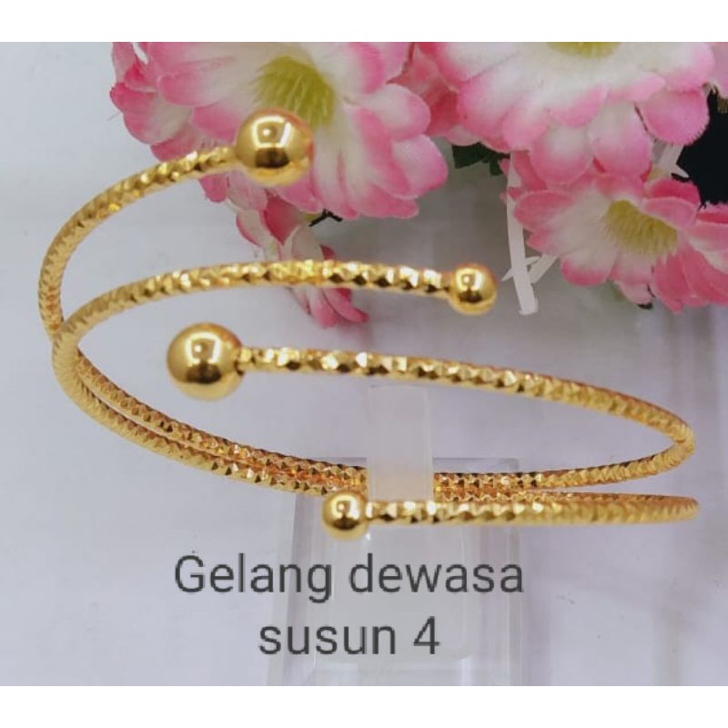 DS283. Gelang tangan xuping wanita lapis emas model keroncong susun 4