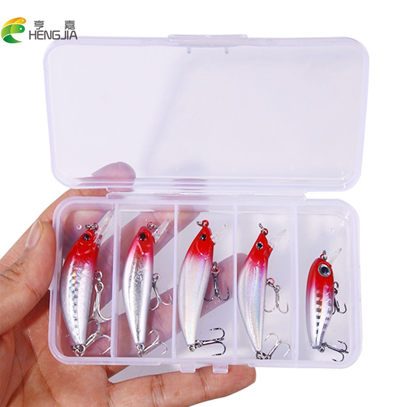 Hengjia 5Pcs Mini Sinking Fishing Lures Memancing Umpan Topwater Artificial Hard Bait Ikan Minnow Swimbait Wobblers Carp Fishing Lure Set