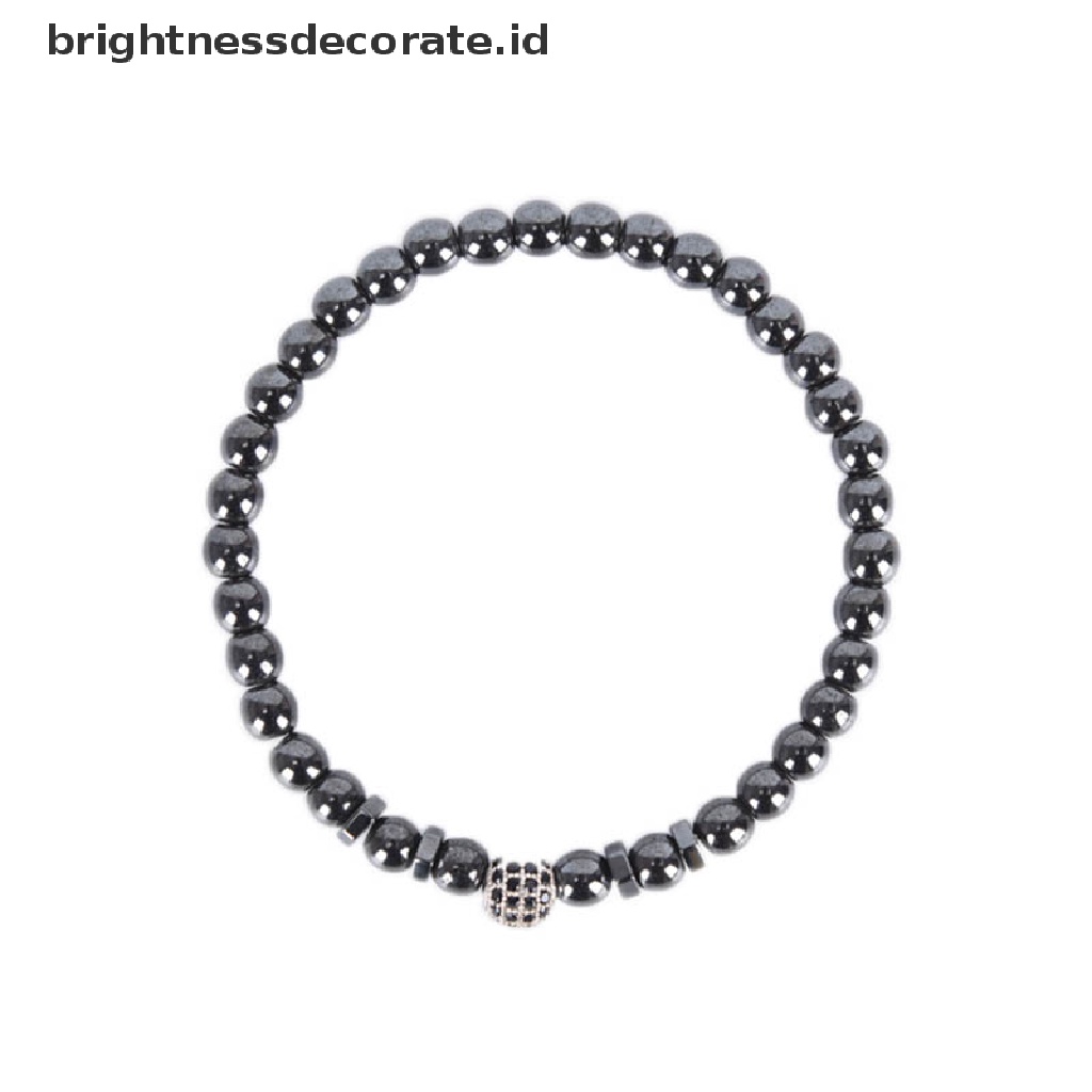[Birth] Gelang Manik Batu Hematite Magnetik Perawatan Kesehatan Magnet Pria Perhiasan Hadiah [ID]