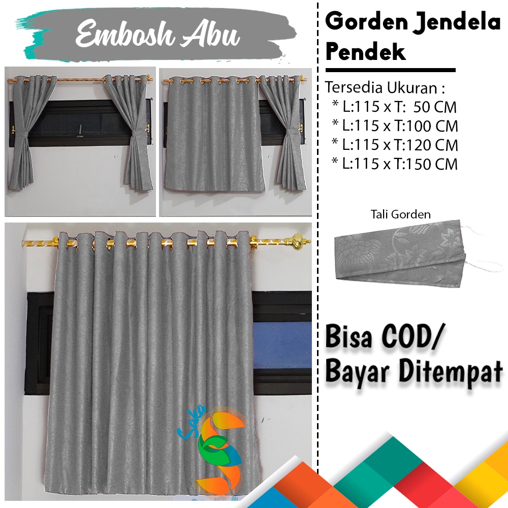 GORDEN JENDELA KAMAR TAMU MINIMALIS PENDEK TINGGI 120CM /HORDENG JENDELA SMOKRING