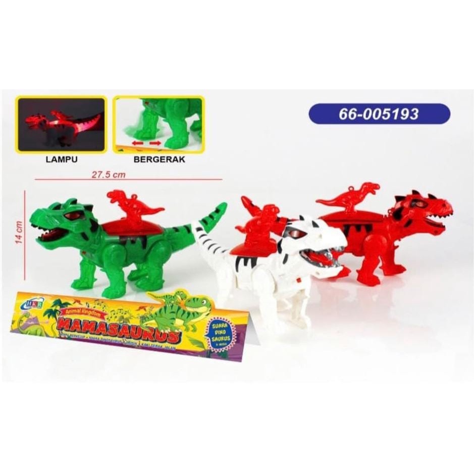 Mainan Dinosaurus Mamasaurus Berjalan Musik Lampu &amp; Suara DIno