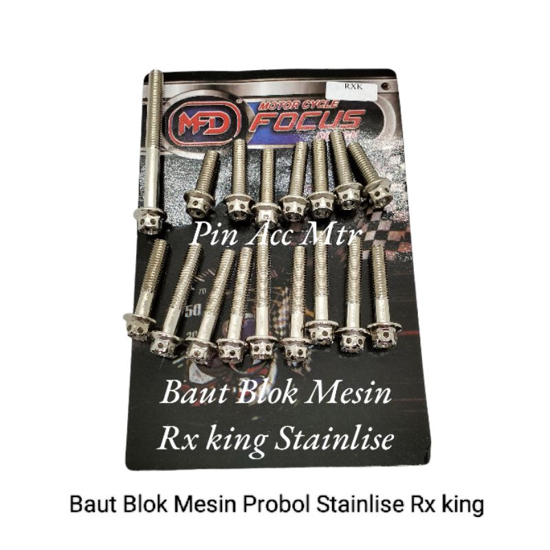 BAUT BLOK MESIN MOTOR RX KING 1SET ISI 17/BAUT PROBOLT BLOK MOTOR RX KING ISI 1SET