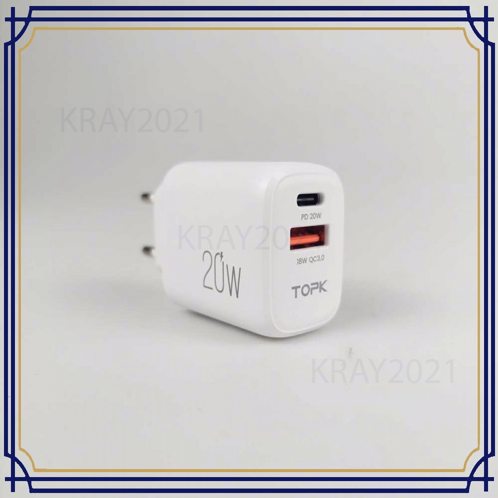 Charger USB Type C PD QC3.0 2 Port 20W -CG956