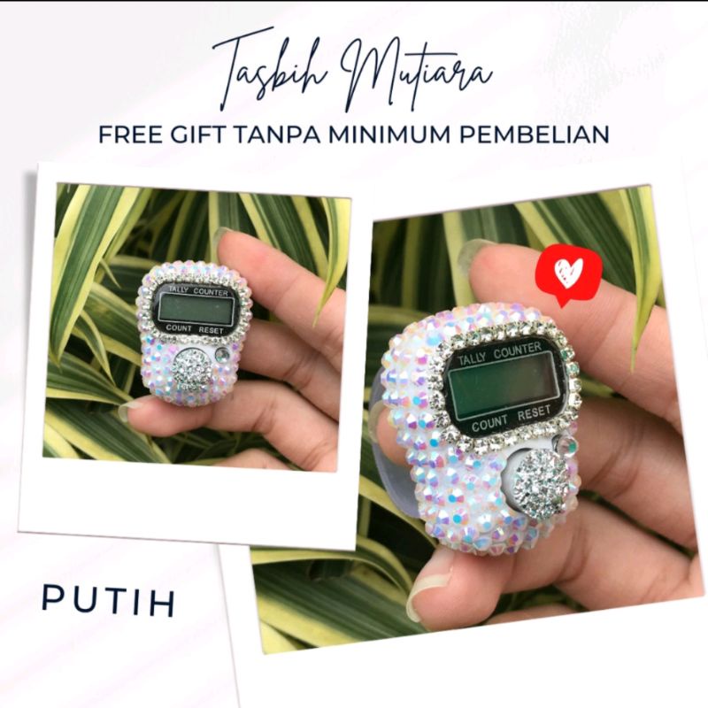 tasbih digital swarovski kombinasi cincin/gelang mutiara