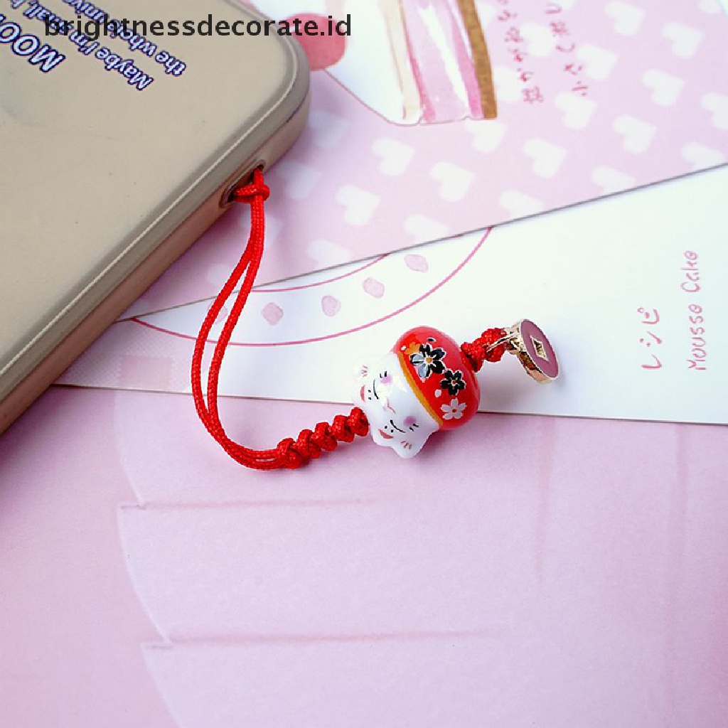 [Birth] Kartun Jepang Lucky Cat Keychain Pernak Pernik Telepon Ch Mobil Liontin Gantungan Kunci [ID]