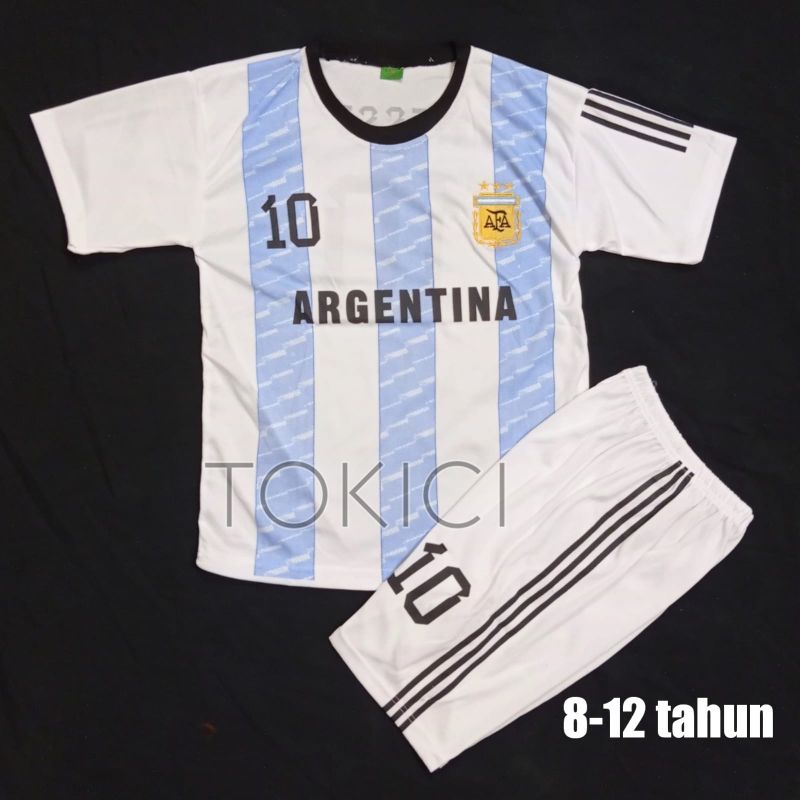 Setelan Baju Bola Anak Terbaru Messi Argentina
