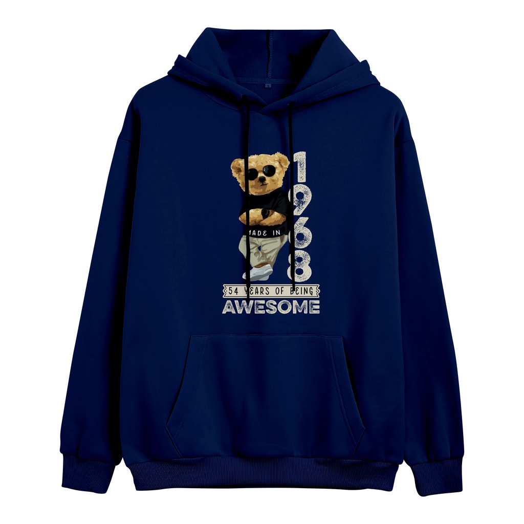 Jumper Hoodie Anak Bear Awesome 1968 II Jaket Hoodie Anak Viral II Sweater Hoodie Kids Sz M - XL ( Laki Laki &amp; Peremepuan )