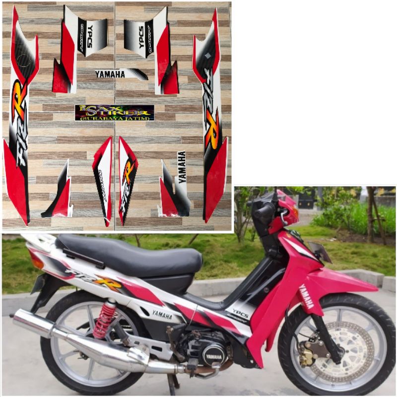 striping original Yamaha F1ZR merah putih tahun 2000 2001