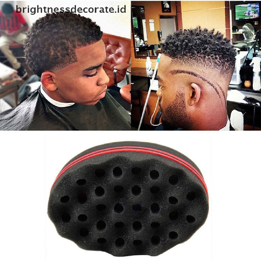 [Birth] Black Man Hair Braider Twist Sponge Cemara Afro Rambut Gimbal Curl Brush Sponge Barber [ID]